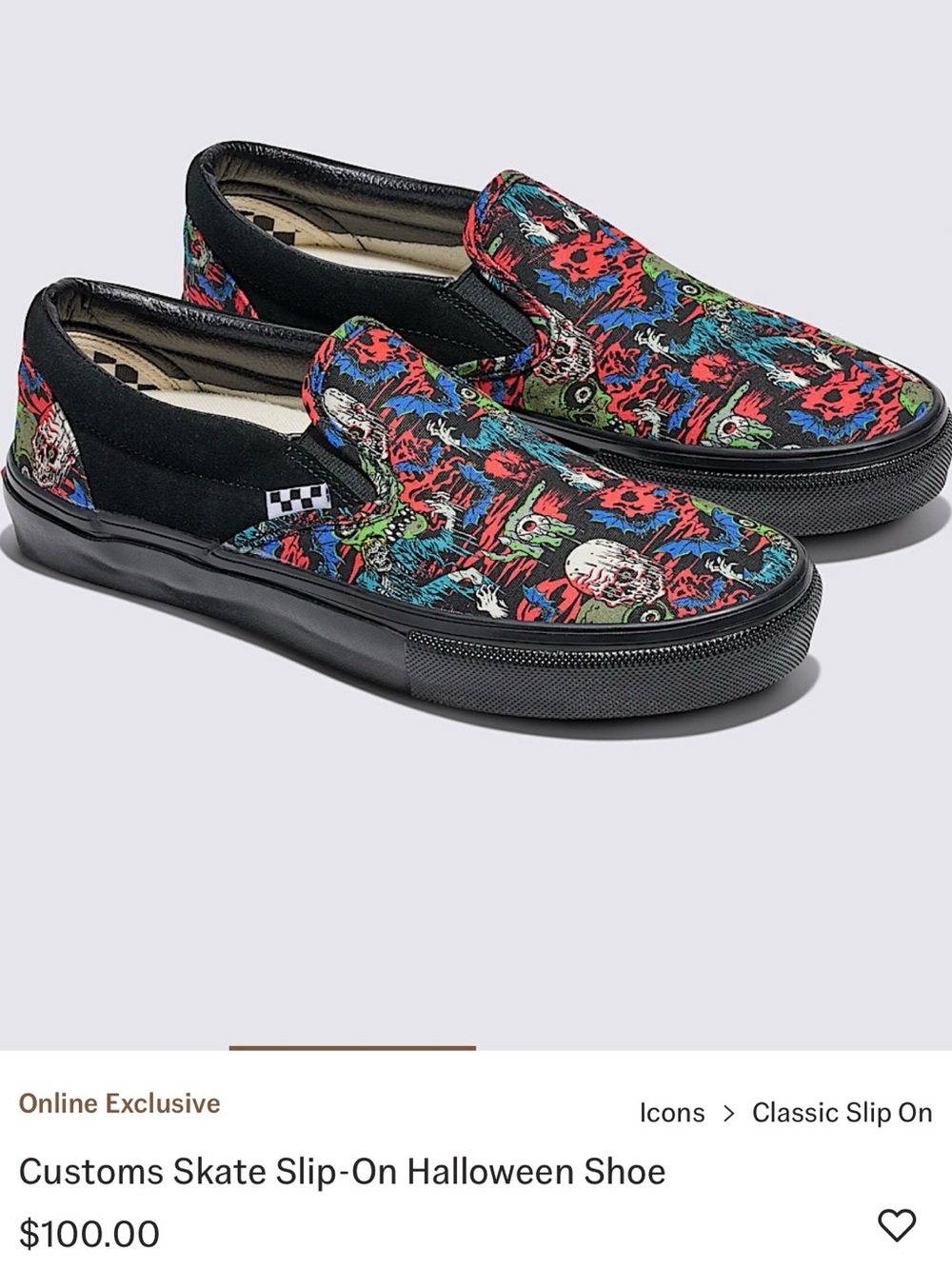 Vans Halloween Slip On Shoes Online Exclusive